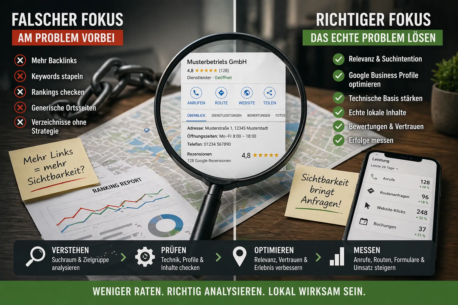 Falscher Fokus vs. Richtiger Fokus bei Local-SEO-Audits