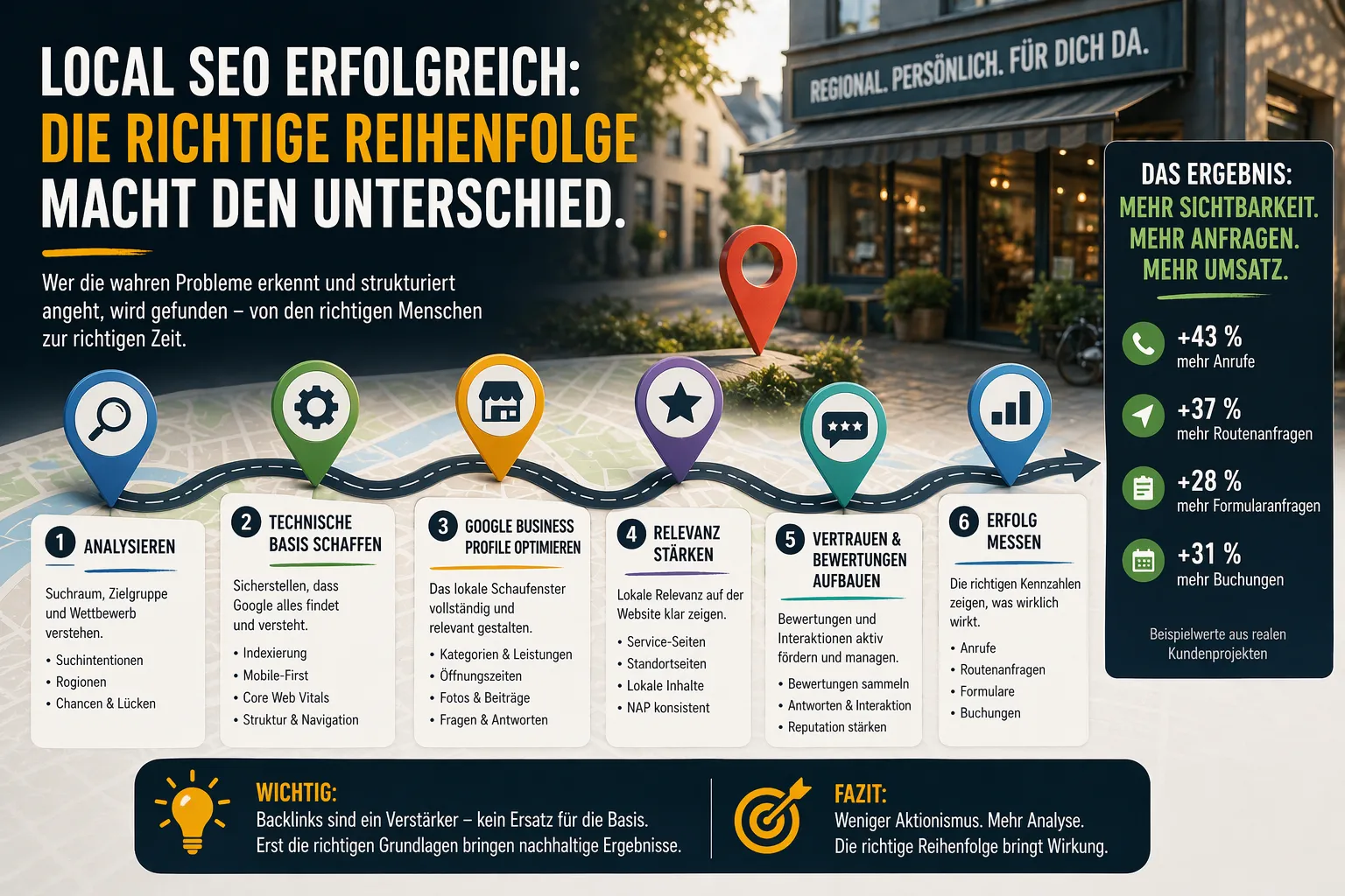 Local SEO erfolgreich: Die richtige Reihenfolge macht den Unterschied